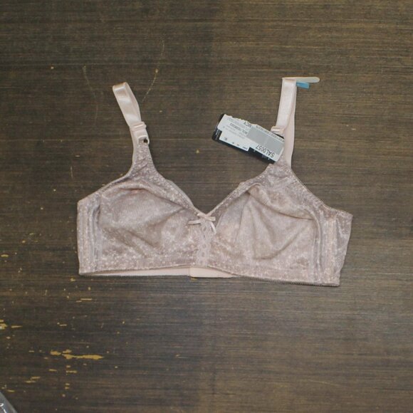 NWT Bali Woman's Double Support Wire-Free Bra 3820 Pink Chic Lace Print 38C - Picture 7 of 12